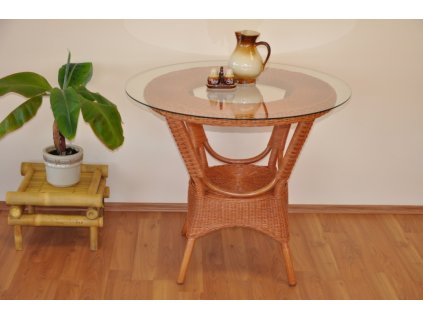 Ratanový jedálenský stôl Wanuta cognac