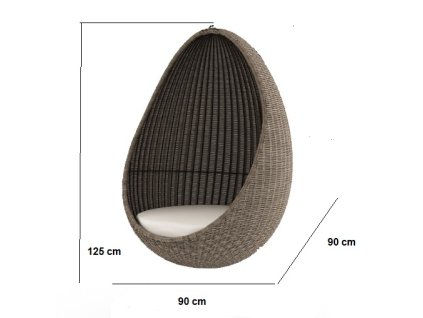 zavesne kreslo uovo z umeleho ratanu bez konstrukcie 1967