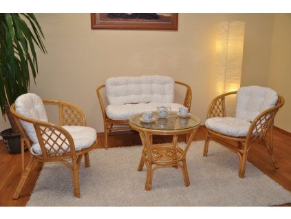 Ratanová sedacia súprava Bahama 2+1+1 – medová