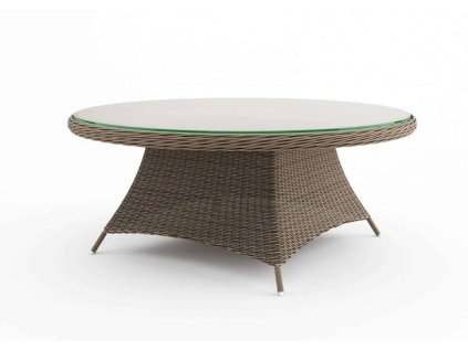 zahradny ratanovy stol rondo o 180 cm piesok 2100