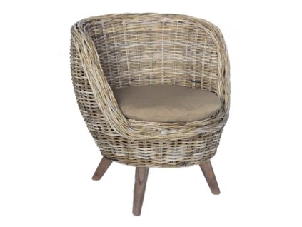 zahradne kreslo ratanove lens siva 5190