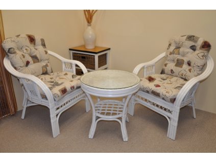 Ratanová sedacia súprava Rio De Janeiro 2+1 biela