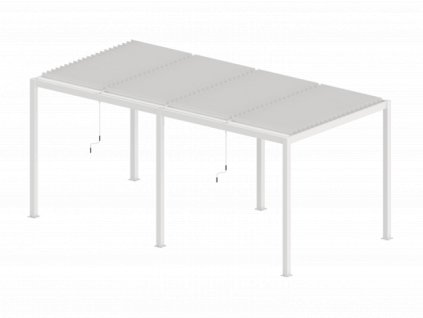 zahradna hlinikova pergola klasik s led osvetlenim 5 8 x 4 m biela 5463