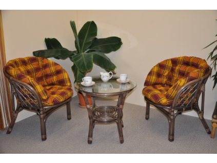 Ratanová sedacia súprava Bahama 2+1 hnedá – polstre MAXI