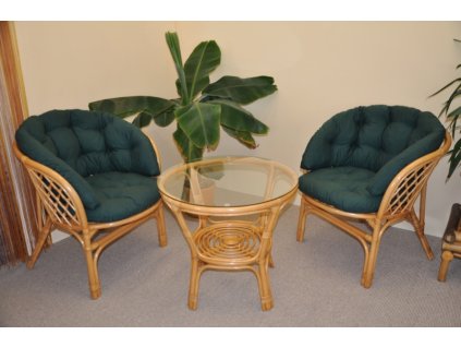 Ratanová sedacia súprava Bahama medová 2+1 - malá, polstre MAXI