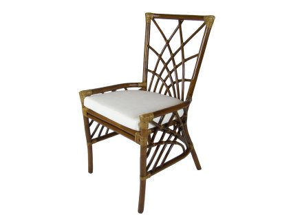 Ratanová stolička – prírodný ratan, polster biely