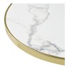 Biely mramorový stolík so zlatým lemom