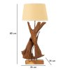 Prírodná stolná lampa z teaku