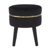 Čierna zamatová taburetka Paris