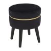 Čierna zamatová taburetka Paris