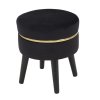 Čierna zamatová taburetka Paris