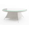 zahradny ratanovy stol rondo o 180 cm biely 3996