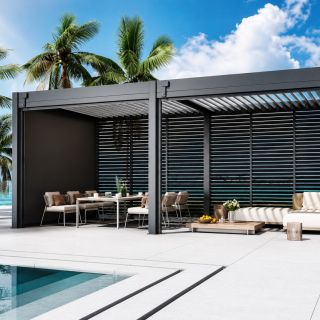 Jedna pergola. Nekonečné možnosti. 🏡 Terasová pergola SUNS POSITANO LED 3,6 × 7,2 m premení vašu terasu na luxusný...