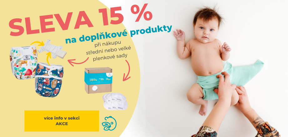 Plenky v akci - Sleva 15% na doplňkové produkty při nákupu plenkové sady | Bamboolik