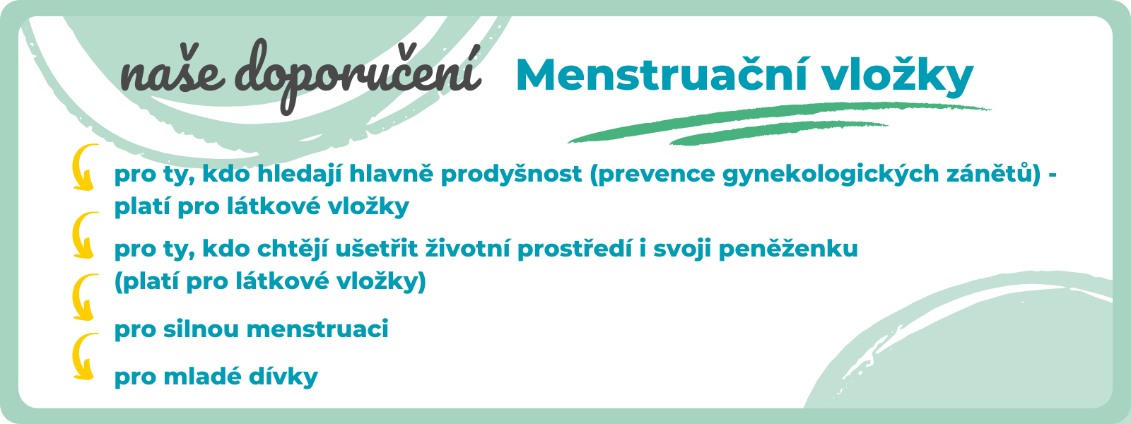 Doporučení - menstruační vložky - Bamboolik