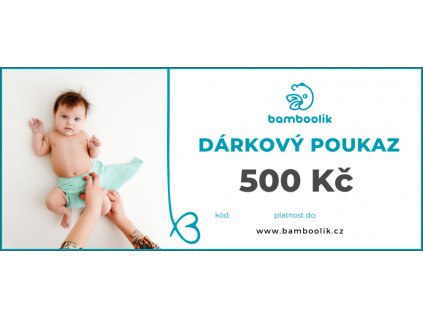 Dárkový poukaz v hodnotě 500 Kč na nákup látkových plen nebo jiných produktů pro moderní ekologickou domácnost| Bamboolik