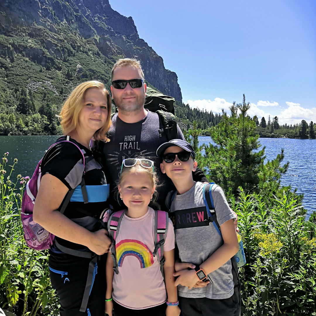 The whole Lála family in Hight Tatras, Slovakia