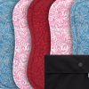 5-Pack - 2x Light Blue, 2x Pink, 1x Red + mini Wetbag Black