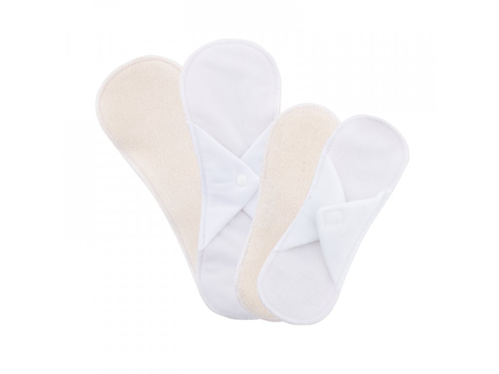 Buy wholesale Organic Cotton Reusable Panty Liners with Wings 7-Pack (Size  M) - Flowers (white wings)