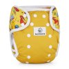 Waterproof Nappy Covers. Design: Mustard + Dinosaurs, Fastening: snaps| Bamboolik
