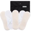 Waschbare Slipeinlagen aus Bio-Baumwoll-Frottee. Günstiges Set von 5 Stücken, mit einer praktischen Nasstasche. Slipeinlagen in Naturfarbe.