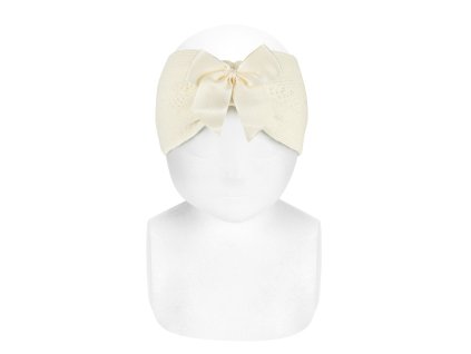 merino wool blend headband openwork beige