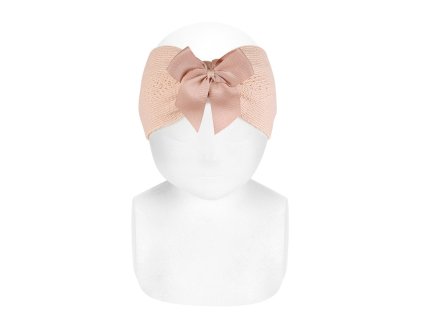 merino wool blend headband openwork nude