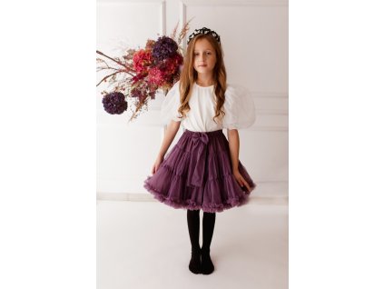 Top s nařasenými rukávy krémový (Velikost 104/110)