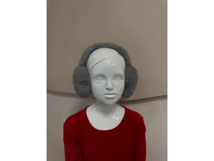 Plyšové klapky na uši šedé