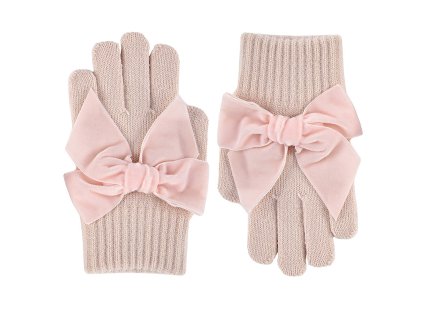 gloves with giant velvet bow nude