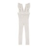 flounced suspender cotton leggings cream