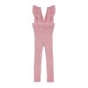 flounced suspender cotton leggings pale pink