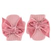 one finger mittens velvet bow pale pink