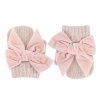one finger mittens velvet bow nude