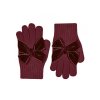 24965 guantes con lazo grande de terciopelo granate