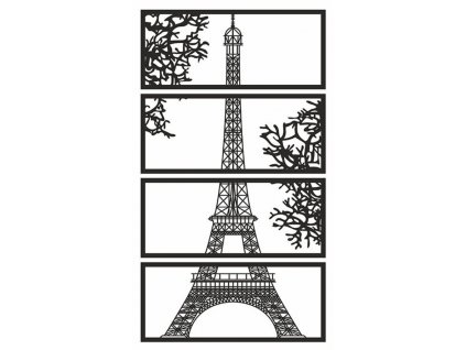 DŘEVĚNÁ DEKORACE NA ZEĎ - Eiffelovka 4ks