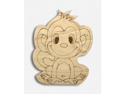 Dřevěné omalovánka pro děti - Opička