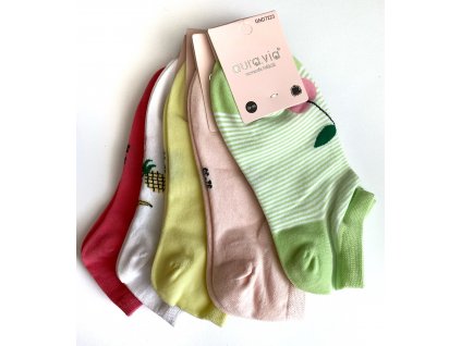 Dětské dívčí bavlněné ponožky -mix barev - 5párů