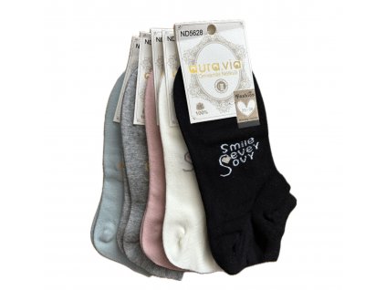 Dámské bavlněné ponožky - mix barev - 5 párů