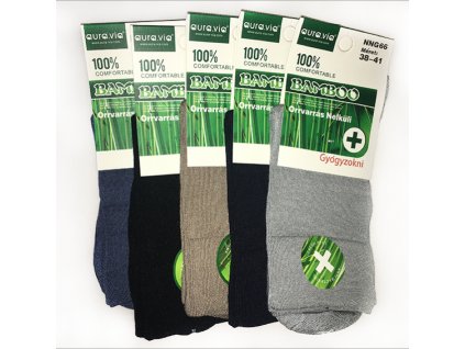 Bambusové ponožky - zdravotní - mix barev - 5 párů