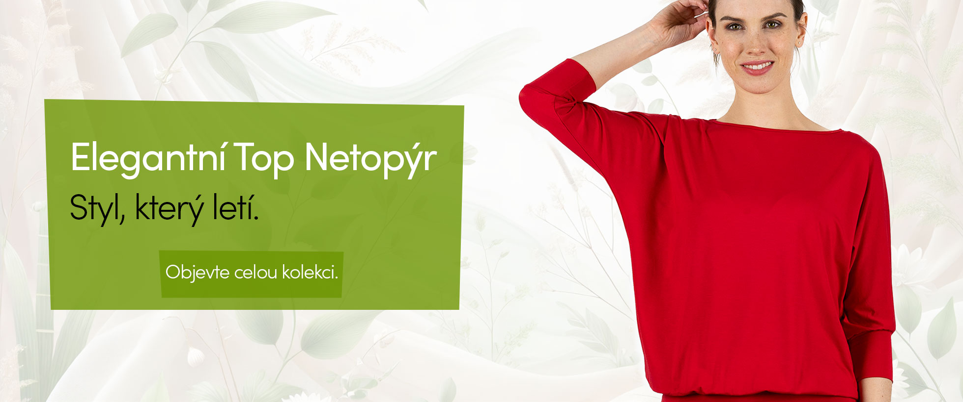 Banner odkazující na celou kolekci dámských bambusových triček Netopýr.