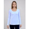 Bambusové Tričko Basico Bílé Dlouhý Rukáv Dámské
