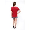 Bambusový Top Relax V Červený Volný Střih Krátký Rukáv Dámský
