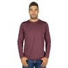 Pánské bambusové tričko s dlouhým rukávem – Vínové
