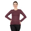 Bambusové Tričko Classic Vínové Dlouhý Rukáv Dámské