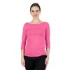 Bambusový Top Lodička 3/4 Rukáv Fuchsiová Dámská