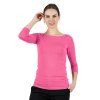 Bambusový Top Lodička 3/4 Rukáv Fuchsiová Dámská
