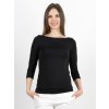 Bambusový Top Lodička 3/4 Rukáv Černá Dámská