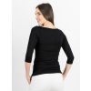 Bambusový Top Lodička 3/4 Rukáv Černá Dámská