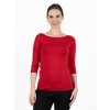 Bambusový Top Lodička 3/4 Rukáv Červená Dámská